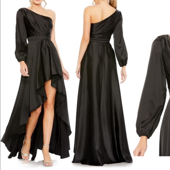 Ieena for Mac Duggal One Shoulder High Low Gown black size 6 NEW - Picture 7 of 7